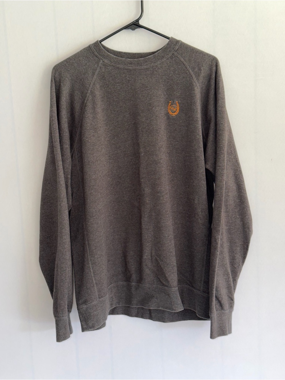Men's Crewneck Sweatshirt in Charcoal with Subtle Embroidered Logo
